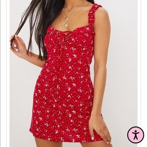 Red Floral Mini Dress